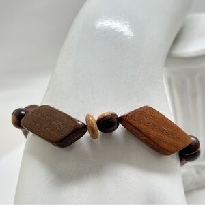 Exotic Wood Bead Bracelet, Stretch, NWT